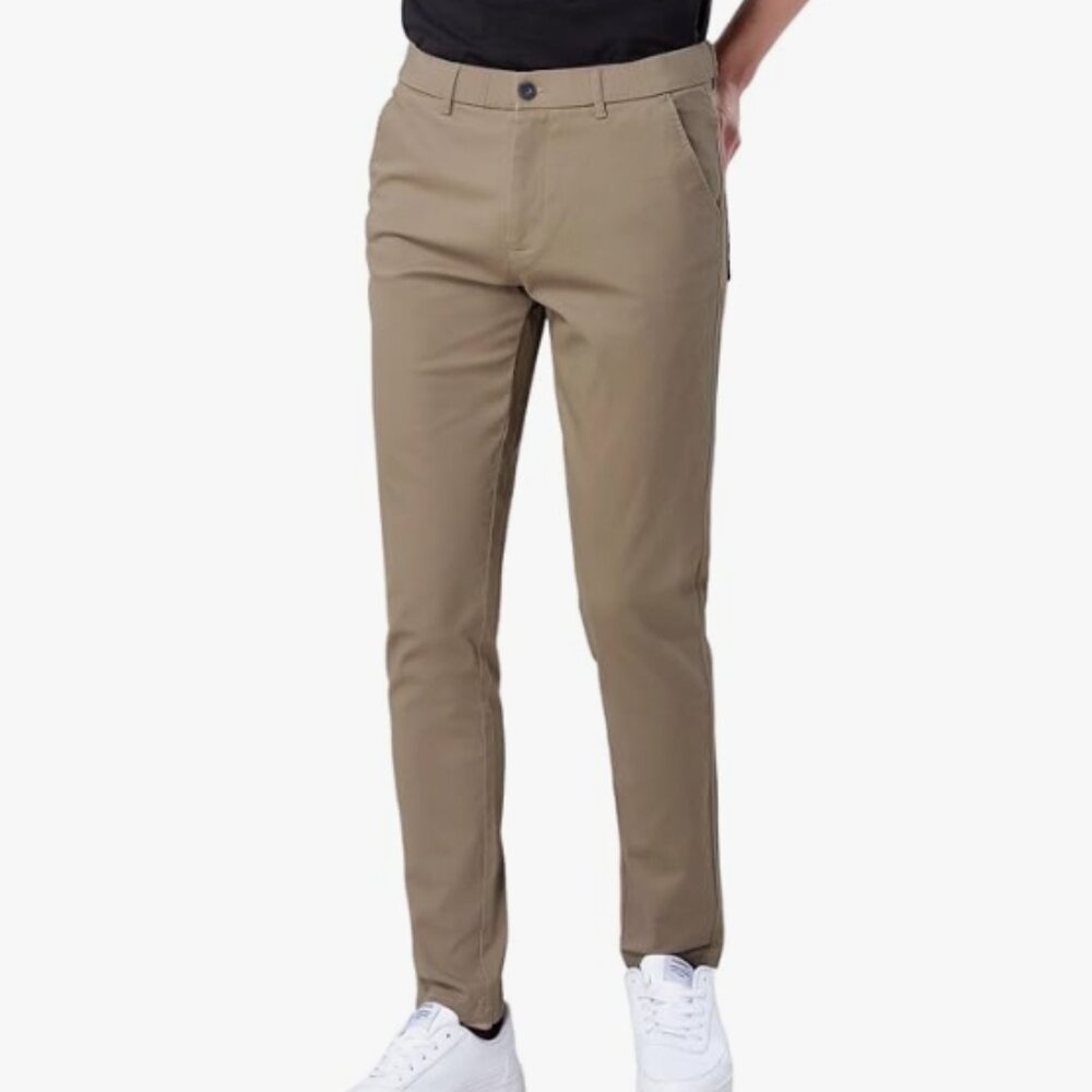 Plaid & Plain Skinny Stretch Chino Pants - Size 31x30